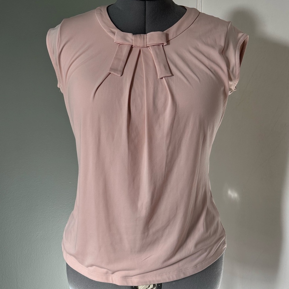 Karl Lagerfield Paris petal pink balletcore blouse with bow detail size S